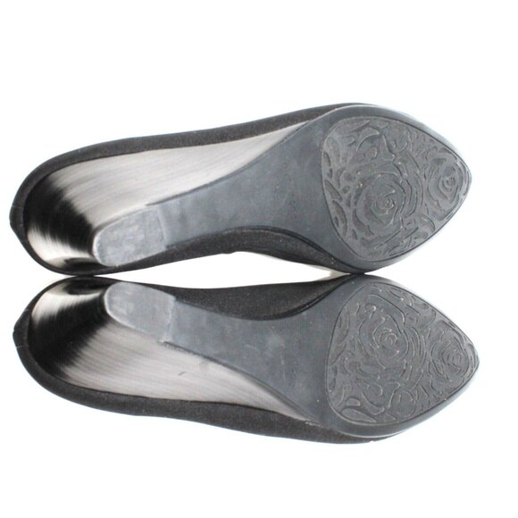 Taryn Rose Womens Sz 9.5 Yvonne Black Pumps Stacked Wedge Slip On 3" High Heels - Picture 11 of 12